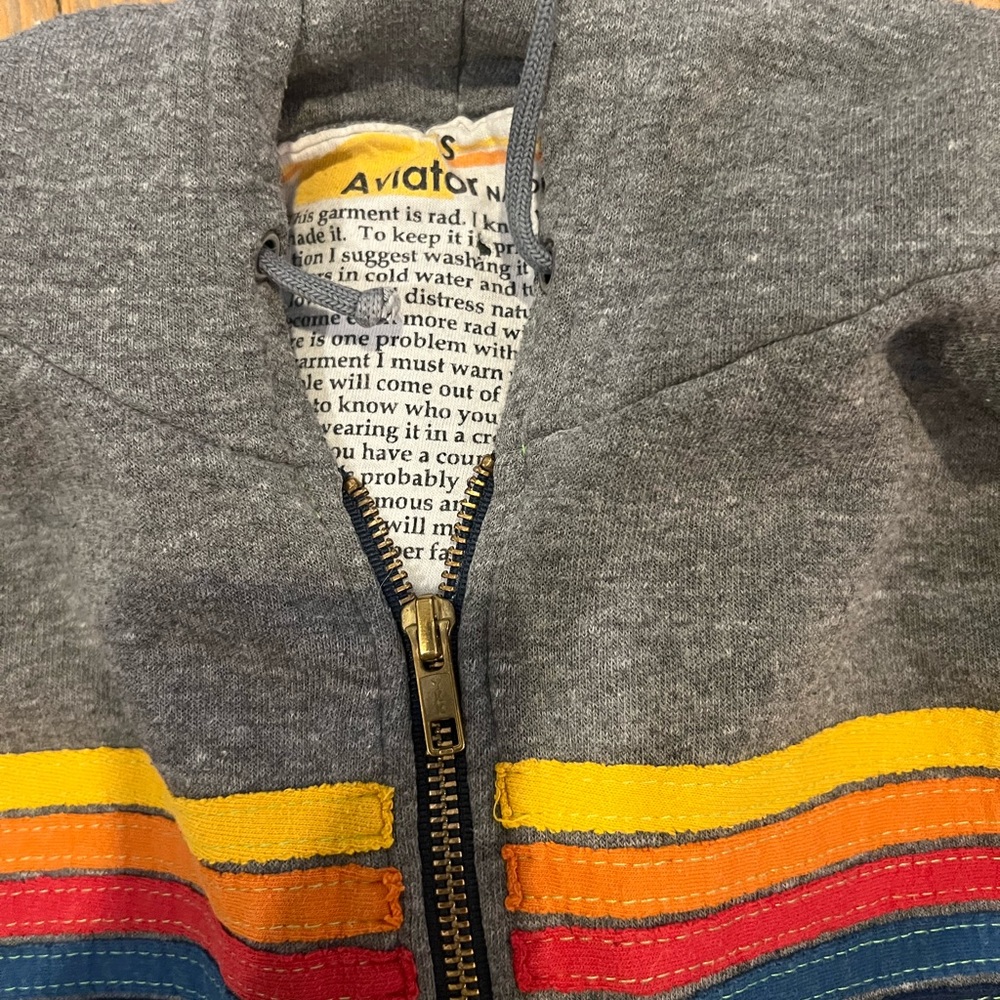 Aviator Nation 5 Stripe Hoodie Heather Grey
